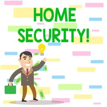Writing note showing Home Security. Business photo showcasing A system that h Stock Illustration