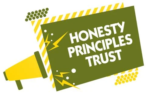 Writing note showing Honesty Principles Trust. Business photo showcasing beli Stock Illustration