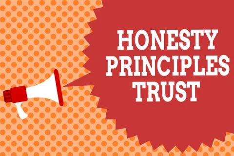 Writing note showing Honesty Principles Trust. Business photo showcasing beli Stock Illustration