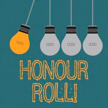 Writing note showing Honour Roll. Business photo showcasing List of students who Stock Illustration