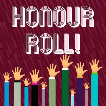 Writing note showing Honour Roll. Business photo showcasing List of students who Stock Illustration
