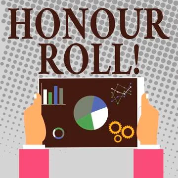 Writing note showing Honour Roll. Business photo showcasing List of students who Stock Illustration
