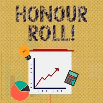 Writing note showing Honour Roll. Business photo showcasing List of students who Stock Illustration