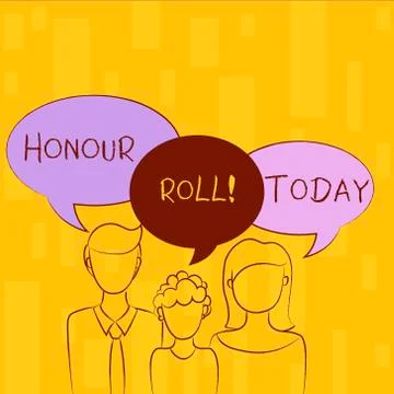 Writing note showing Honour Roll. Business photo showcasing List of students who Stock Illustration