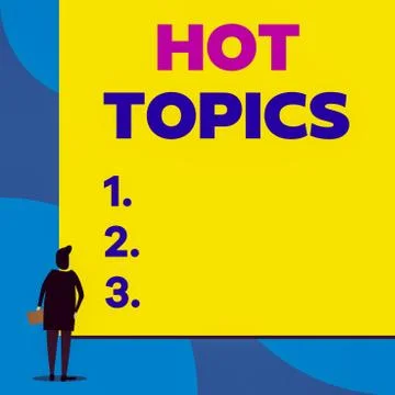 Writing note showing Hot Topics. Business photo showcasing subject that a lot of Ilustração Stock