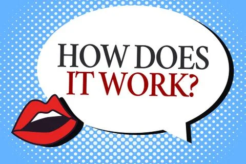 Writing note showing How Does It Work question. Business photo showcasing Asking Stock Illustration