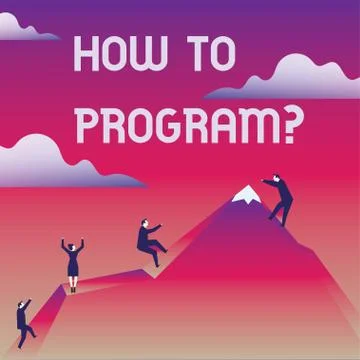 Writing note showing How To Program. Business photo showcasing Instruction for Illustration
