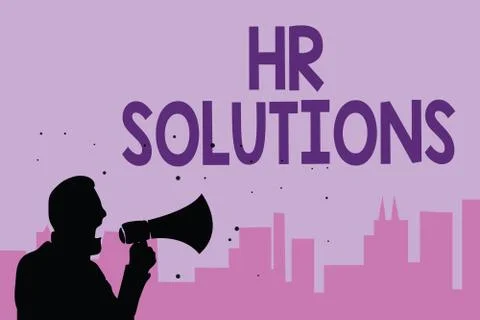 Writing note showing Hr Solutions. Business photo showcasing Outsourced Human Stock-Illustration
