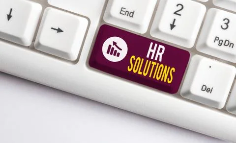 Writing note showing Hr Solutions. Business photo showcasing Outsourced Stock Photos