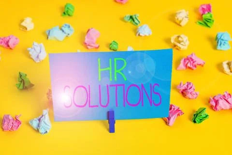 Writing note showing Hr Solutions. Business photo showcasing Outsourced Stock-Fotos