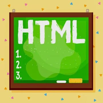Writing note showing Html. Business photo showcasing the lingua franca for Stock-Illustration