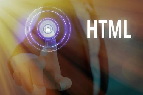 Writing note showing Html. Business photo showcasing the lingua franca for 스톡 사진