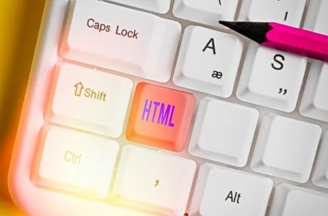 Writing note showing Html. Business photo showcasing the lingua franca for Stock Photos