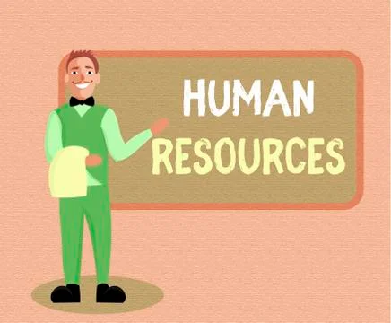 Writing note showing Human Resources. Business photo showcasing The people who Illustrazione stock
