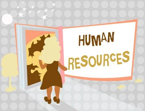 Writing note showing Human Resources. Business photo showcasing The people who Illustrazione stock