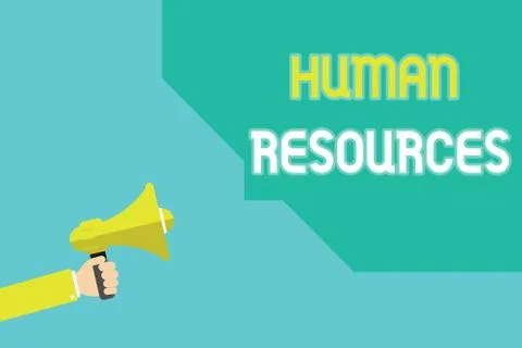 Writing note showing Human Resources. Business photo showcasing The people who Illustrazione stock