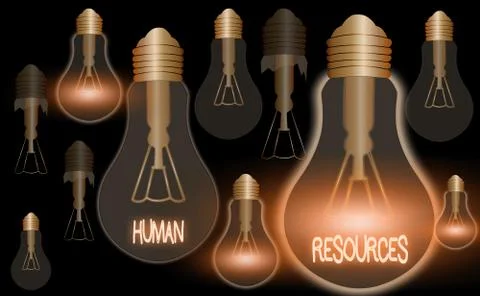 Writing note showing Human Resources. Business photo showcasing The showing who Illustrazione stock