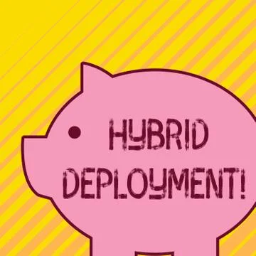 Writing note showing Hybrid Deployment. Business photo showcasing a combination Stock Illustration