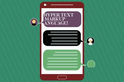 Writing note showing Hyper Text Markup Language. Business photo showcasing 스톡 일러스트