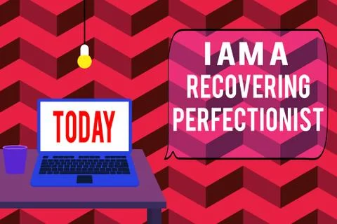 Writing note showing I Am A Recovering Perfectionist. Business photo showcasing イラスト素材