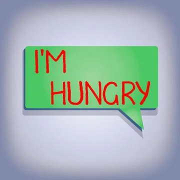 Writing note showing I M Hungry. Business photo showcasing having a strong wish Illustrazione stock