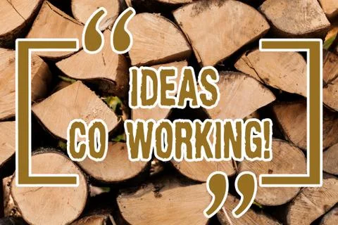 Writing note showing Ideas Co Working. Business photo showcasing use of working Stock Photos