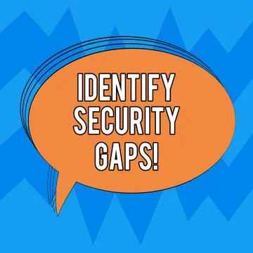 Writing note showing Identify Security Gaps. Business photo showcasing determine Stock Illustration