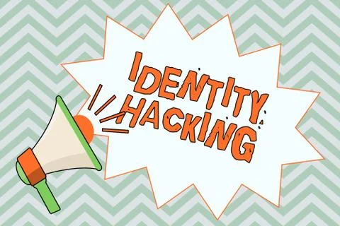 Writing note showing  Identity Hacking. Business photo showcasing criminal tha Stock Illustration