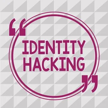 Writing note showing  Identity Hacking. Business photo showcasing criminal tha Stock Illustration