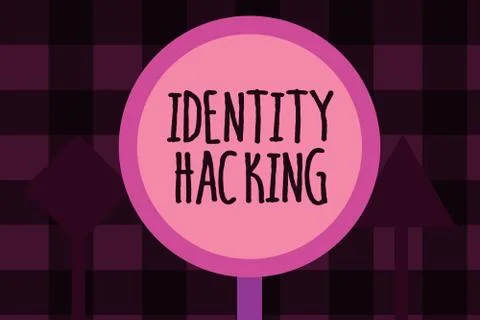 Writing note showing  Identity Hacking. Business photo showcasing criminal tha Stock-Illustration