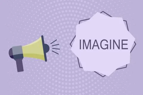 Writing note showing Imagine. Business photo showcasing Form mental image or  Stock Illustration