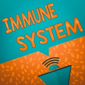 Writing note showing Immune System. Business photo showcasing Complex network Illustrazione stock