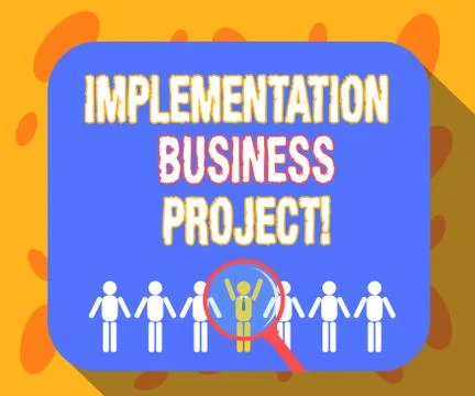 Writing note showing Implementation Business Project. Business photo showcasing Ilustración de archivo