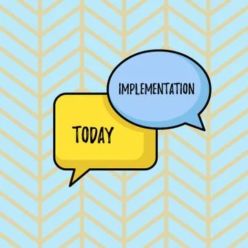 Writing note showing Implementation. Business photo showcasing The process of Illustrazione stock