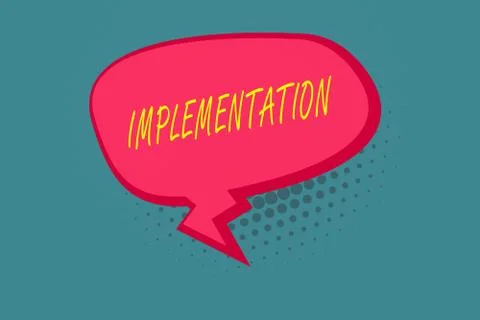 Writing note showing Implementation. Business photo showcasing The process of 스톡 일러스트