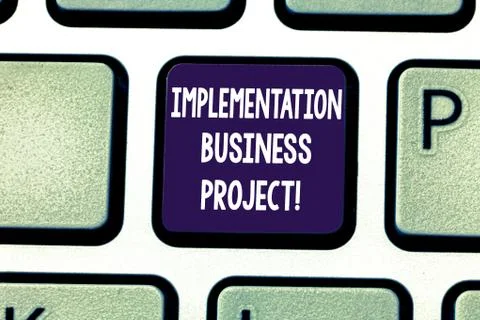 Writing note showing Implementation Business Project. Business photo showcasing Stock Photos