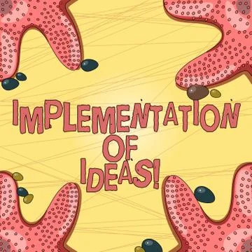 Writing note showing Implementation Of Ideas. Business photo showcasing 스톡 일러스트