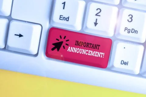 Writing note showing Important Announcement. Business photo showcasing spoken Foto stock