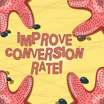 Writing note showing Improve Conversion Rate. Business photo showcasing Increase 스톡 일러스트