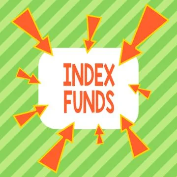 Writing note showing Index Funds. Business photo showcasing mutual fund built to 스톡 일러스트