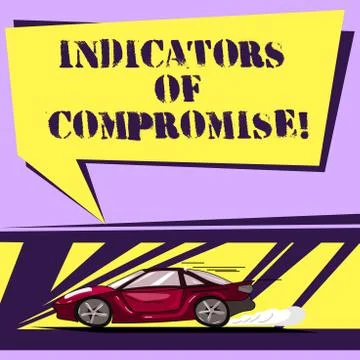 Writing note showing Indicators Of Compromise. Business photo showcasing Illustrazione stock