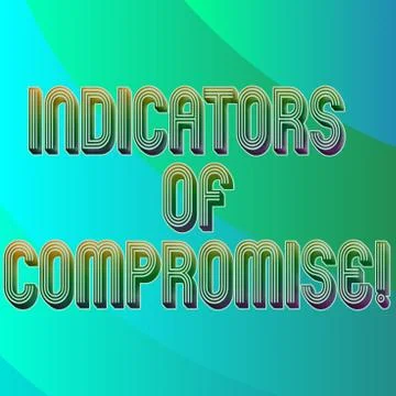 Writing note showing Indicators Of Compromise. Business photo showcasing Illustrazione stock