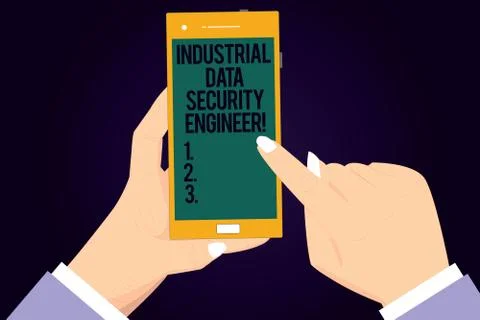 Writing note showing Industrial Data Security Engineer. Business photo 스톡 일러스트