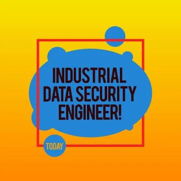 Writing note showing Industrial Data Security Engineer. Business photo Illustrazione stock