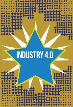 Writing note showing Industry 4.0. Business photo showcasing Current trend of Illustrazione stock