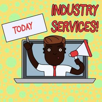 Writing note showing Industry Services. Business photo showcasing type of bus Illustration