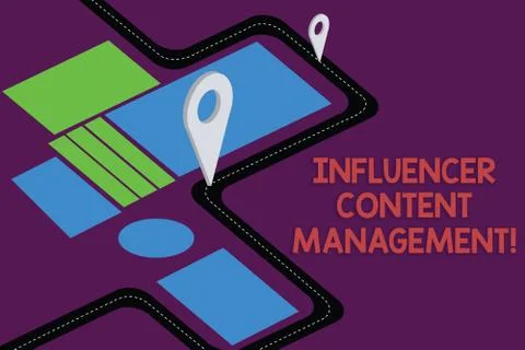 Writing note showing Influencer Content Management. Business photo showcasing Stock Illustration