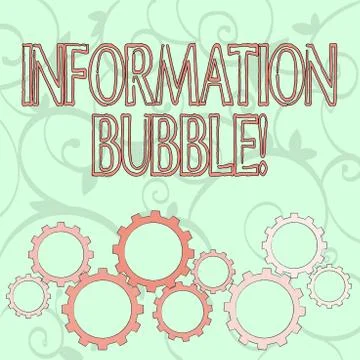 Writing note showing Information Bubble. Business photo showcasing phenomenon Stock Illustration