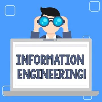 Writing note showing Information Engineering. Business photo showcasing deals Stock-Illustration