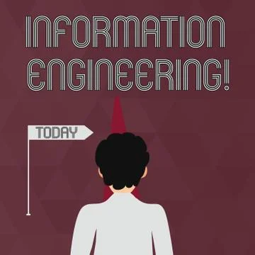 Writing note showing Information Engineering. Business photo showcasing deals Illustrazione stock